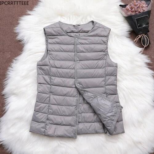 90% Ultra Light White Duck Down Women Vest Thin Coat Women Duck Down Sleeveless Jacket Coat