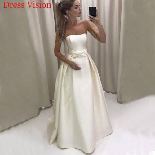 Simple Satin Wedding Dress Robe De Mariee Vestido Robe De Soiree Vestido De Novia suknia ślubna Lace-up