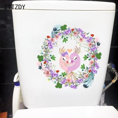 ZTTZDY 23.3×23.3CM Peacock Wreath Funny Toilet Stickers Home Room Wall Decoration Decals T2-1290