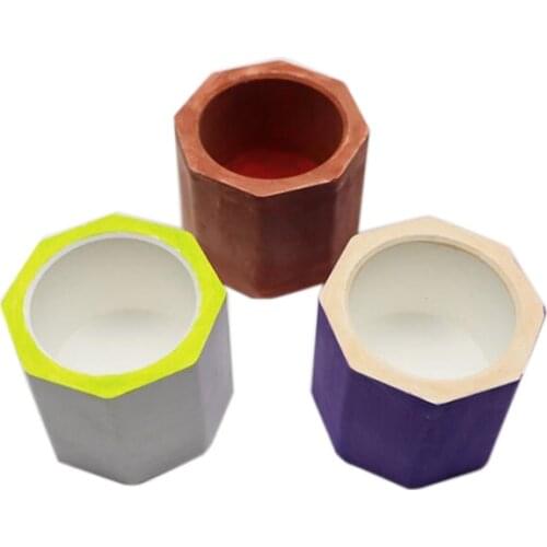 3 Cavity Silicone Pot Mold Clay Concrete Succulent Flower Cement Pot Cup Mould