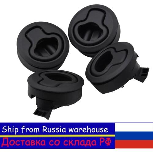 4pcs/set Round Non-locking Handle Black Flush Boat Marine Latch Cabinet Lift Pull Handle for RV Boat Marine Deck Hatch Locker