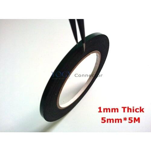 5mm*5M Foam thick=1mm Smart Phone Repair Dust Proof Black Two Sides Adhesive Foam Tape