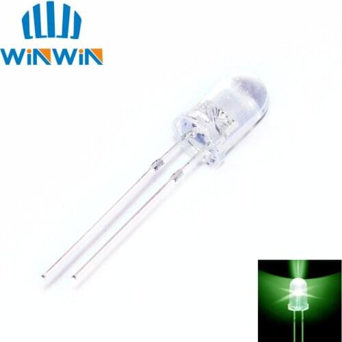 Free shipping 1000pcs /lot Transparent Round LED 5MM Green Light Colour LED bulbs green light emitting diode F5mm Green LED