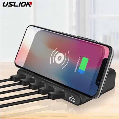 Wireless Charger 6 USB Charger Quick Charge Stand Holder For iPhone 8/8p/X 11 12 For Samsung S7/8/9/6 For Sony 23/24v For xiaomi