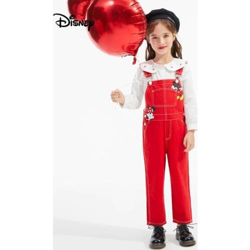 Disney Spring Infant Baby Girls Romper Children Trousers Minnie Playsuit Overalls Pure Cotton Kids Romper Fashion Baby Clothing