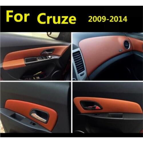 Microfiber Door Panels Central Control Instrument Station leather Covers Protective Trim For Chevrolet Cruze 2009-2014