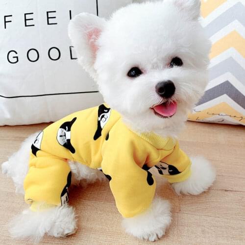 Dog Jumpsuit Winter Pet Clothes Four Legs Fleece Warm Dog Pajamas Puppy Overalls Suit Leisure Pet Costume Coat 10E