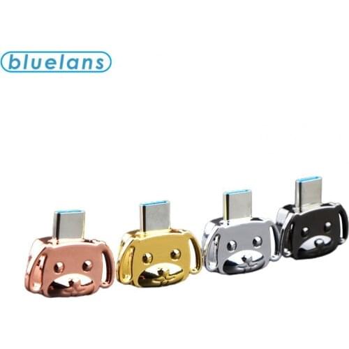 Aluminum Alloy Cute Dog Mini Portable Adapter Metal OTG Adapter Type-c to USB Android Phone Computer Tablets U Disk Adapter