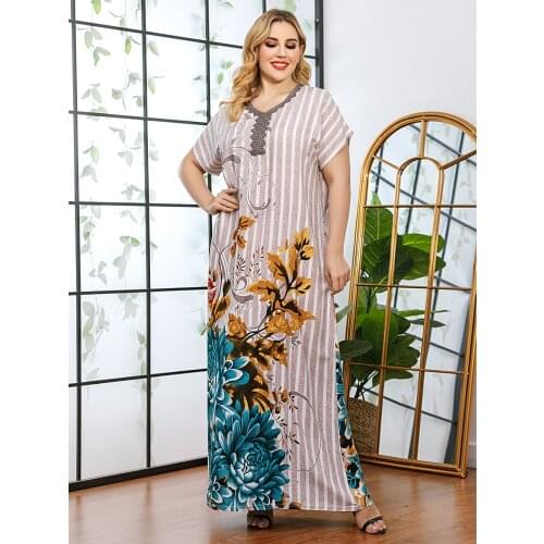 Muslim Abaya Dress Women Elegant Turkey Maxi Hijab Vestidos Summer Cotton Islamic Clothing Ramadan Musulman Ropa Moroccan Kaftan