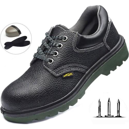 Mens Outdoor Training Shoes Solid Bottom Steel Toe Cap Safety Shoes Anti-smashing Anti-piercing Labor Insurance Shoes Men Boots