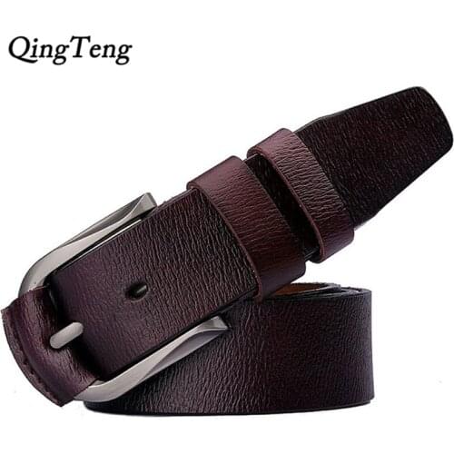 New Style Genuine Leather Belt Of Man Cowskin High Quality Pin Buckle Black Male Cowboy Jeans Strap Cinto Drop Shipping