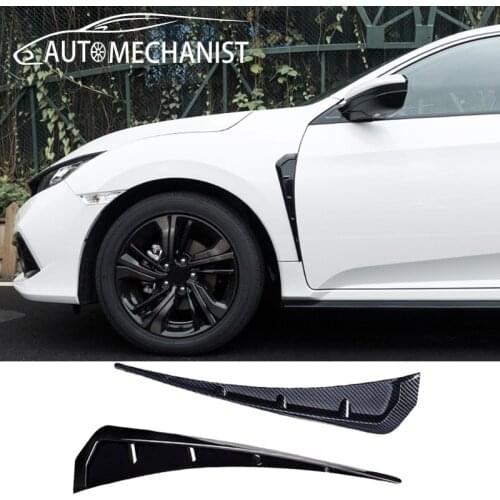 For Civic Side Air Vents Stickers Decoration Fender Air Wing Cover Trim for Honda Civic Carbon Fiber Shark Gills Auto Accessori