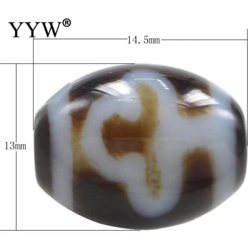 Natural Tibetan Dzi Beads For Making DIY Fashion Jewelry Oval leaf & two tone 14.50x13x3mm Hole:Approx 2mm Sold By PC