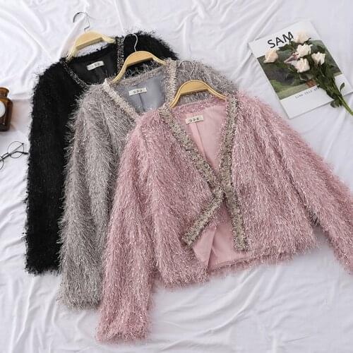 New Spring Autumn Fashion Sweet Tassel Cardigans Women Elegant V-Neck Slim Short Coats Female Long Sleeve Open Stitch Tops Mw561