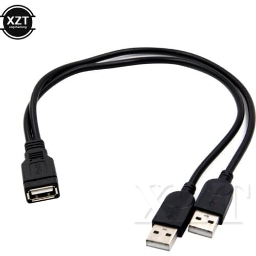 USB 2.0 A Male to USB Female 2 Double Dual USB Female Splitter Extension Cable HUB Charge