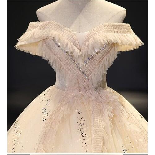 Luxury champagne rhinestone beading embroidery fairy court ball gown royal Medieval Renaissance Victorian dress Belle ball