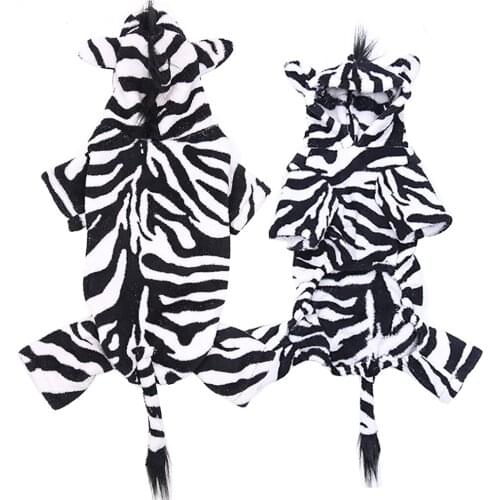 Leopard Dog Clothes Soft Coral Fleece Puppy Hoodie Dog Zebra Coat Kawaii Cat Kitten Cosplay Costume Keep Your Lovely Pets Warm