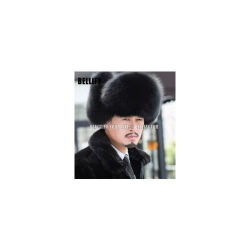 New Top Quality Mens Faux Fox Fur Leather Winter Hats Lei Feng Hat Ear Flaps Warm Snow Caps Russian Thicken Bomber Caps