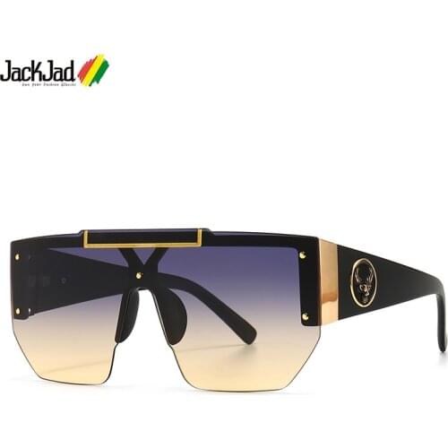 JackJad Vintage Classic Oversized Shield Style Gradient Sunglasses Men Women Rivets Fashion Brand Design UV400 Sun Glasses 6961