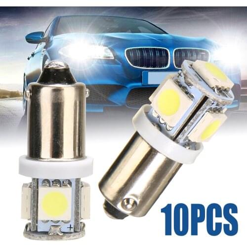 10Pcs 12V T11 BA9S 5SMD LED Bulbs T4W 3886X H6W 363 5050 Car Interior Dome Map Light Signal Lamps White