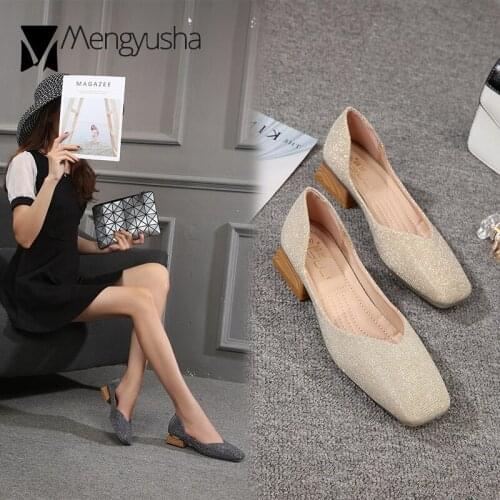 Gold/black bling low heel shoes cozy crystal chunky lazy plus size single shoes woman autumn new sequins loafers flats moccasins