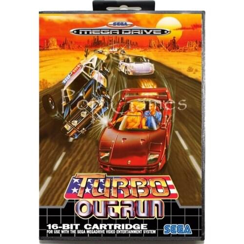 Turbo Outrun with Box for 16 bit Sega MD Game Card for Mega Drive for Genesis Video Console