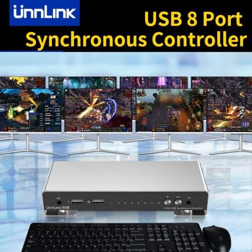 Unnlink USB 8 Port Synchronous Controller USB KM 1 Set of Keyboard Mouse Control 8 PCs/computer/Laptops/Tables for Workstation