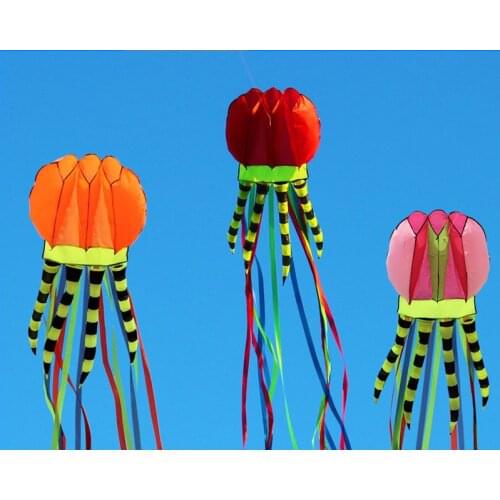 3D Jellyfish Kite Single Line Long Tail Kite Soft Kite Quality Tearproof Easy To Fly Outdoor Sports Flying Toy Children Gift