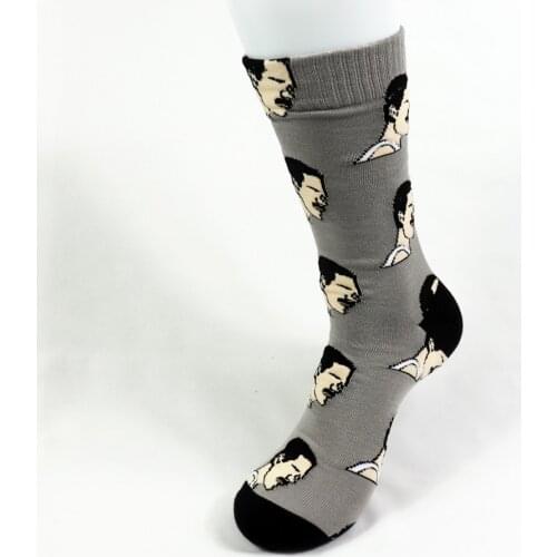 Queen Rock Superstar Freddie Mercury Portrait Jacquard Knitting Socks