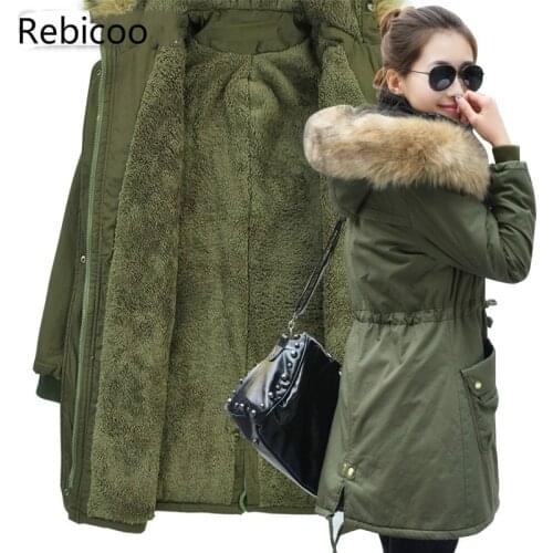 Fashion Autumn Warm Winter Jackets Women Fur Collar Long Parka Plus Size 4xl Casual Cotton Womens Outwear Parka 1223c