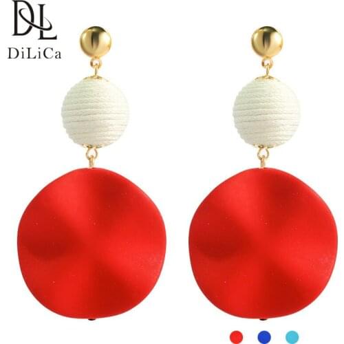 DiLiCa Fashion Dangle Earrings for Women Acrylic Geometric Dangle Earrings Red Blue Earring Jewelry Boho Earrings orecchini