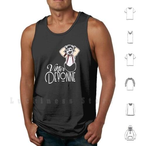 Viktor Devonne Caracature #2 tank tops vest 100% Cotton White Elephant Burlesque Burlesque Boylesque Clown Hobo Clown Viktor