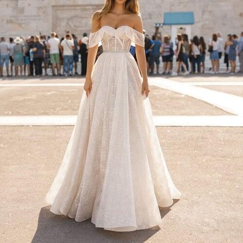 SSYFashion New Luxury Evening Dress Bride Elegant White Boat Neck Sequins Long Prom Formal Gowns Custom Vestidos De Noche