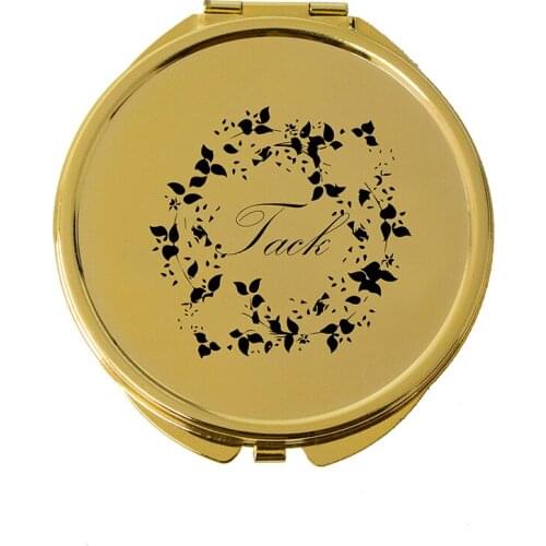 Gold Round Printing /Laser Logo Compact Mirror 100/Lot#18122-2