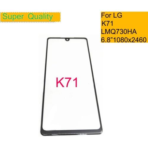 10Pcs/Lot For LG K71 Touch Screen Front Glass Panel Front Outer Glass Lens For LG K71 LCD Glass With OCA Hollow Glue