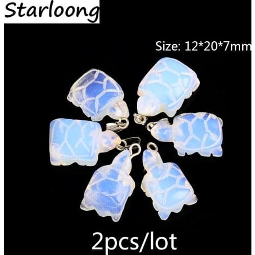 2pcs/lot tortoise shape opal stone pendant little charm pendant for necklace DIY jewelry making