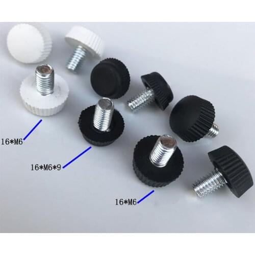 4Pcs Black/White Plastic Adjusting feet Pad Screw 16*M6*9mm/10mm Chairs Furniture Leg Table Leveling Feet Pad Screw Anti-skid