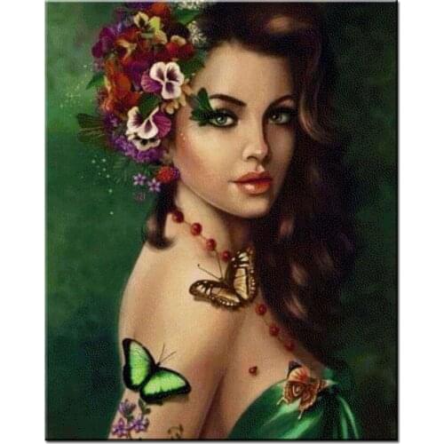 Diy Diamond Embroidery Butterfly Fairy Girl Full Square Round Rhinestone 5d Diamond Painting Cross Stitch Art Mosaic Decor I93