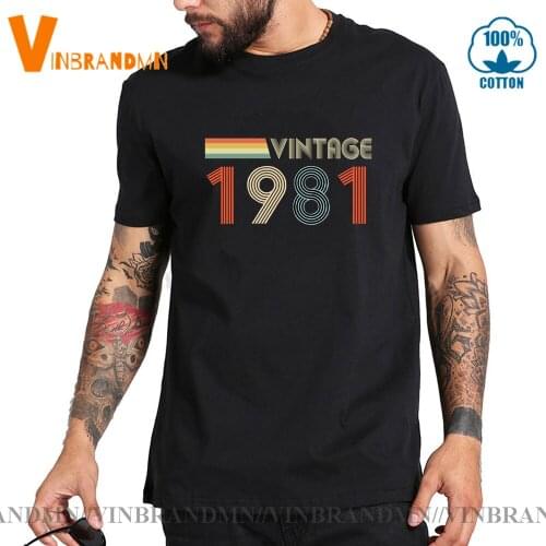 Brand 80s Clothing Vintage 1981 T-Shirt Birthday Tee Shirt Retro Born in 1981 T shirts men 1981 Birth Years Tshirt