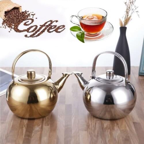 Stainless Steel Teapot With Strainer Thickened Portable Kettle Practical Tea Kettle Warm Wine Kettle Tea Set Sliver/Golden