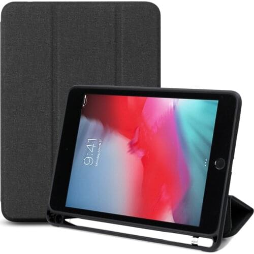 For iPad mini 5 Case Pencil Holder Trifold Stand Smart Auto Sleep/Wake Protective Tablet Cover For iPad Mini 5th Gen 2019 Cover