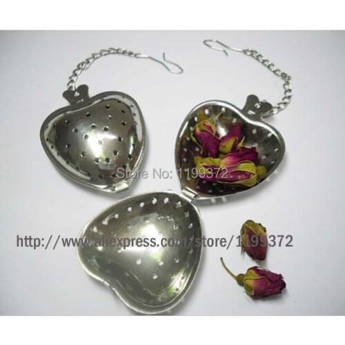 1000pcs/lot Spice Infuser Filter Loose Herb Leaf Strainer Heart Shape Stainless Steel Tea infuser tea ball
