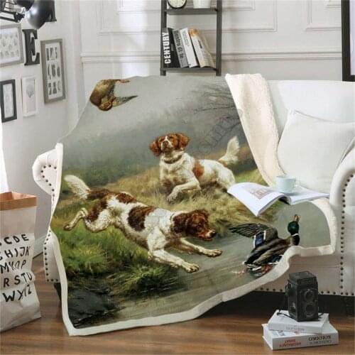Duck Dog Hunting Fleece Blanket 3D printed Sherpa Blanket on Bed Home Textiles Dreamlike HOME ACCESSORIES