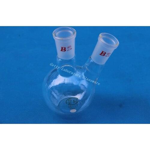 250ml 2-neck (two-neck) flat bottom boil flask,24/40, heavy wall (Borosilicate Glass