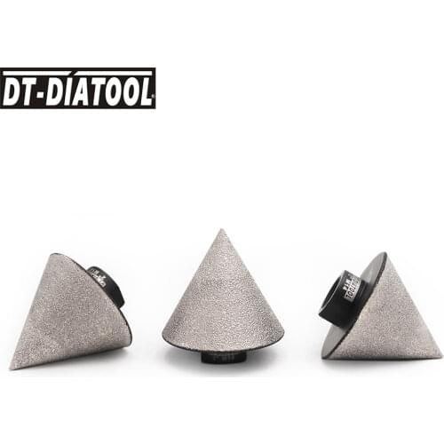 DT-DIATOOL 3pcs/pk Finger Bit Vacuum Brazed Diamond Beveling Chamfer for Angle Grinder Finishing Hole Tool Ceramic Dia 50mm M14