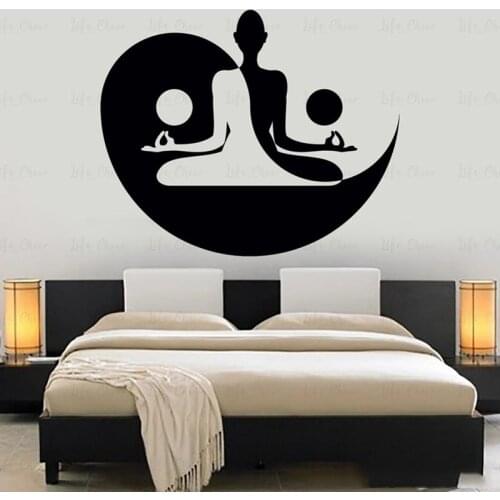 Yin Yang Art Decal Yoga Zen Meditation Bedroom Decor Wall Stickers Mural Home Decor Living Room Bedroom Removable Decals