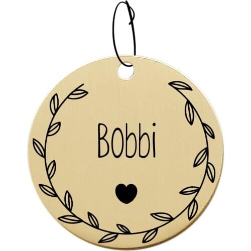 006 Cats Dogs ID Tags Flower Wreath Custom for Small and Large Pet Collar Accessories Name Charm Engraved Double Sided