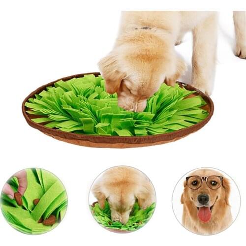 Interactive pet toy dog round pet Sniffing pad safety felt cloth washable training blanket feeding pad pressure release toys