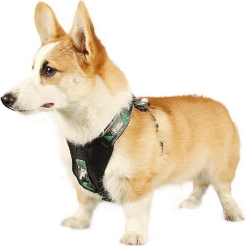 Dog Harness Camouflage Adjustable Pet Outdoor Walking Harness Vest Collar Hand Strap Padded for Large Medium Small Dog Supplies