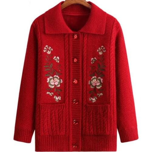 Winter Mother Keep Warm Knitted Jacket Spring Autumn Cardigan Sweaters Outwear Womens Thickening Knitted Sweater With Plush